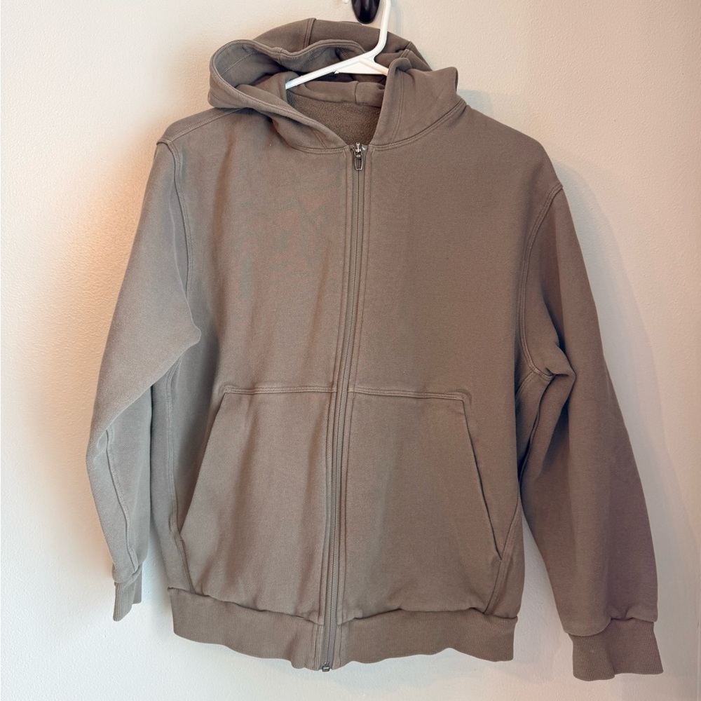 lululemon athletica Taupe Full-Zip Hooded Sweatshirt